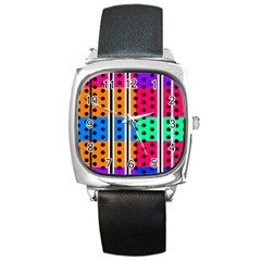 Polka Dots Two Times 5 Black Square Metal Watch by impacteesstreetwearten