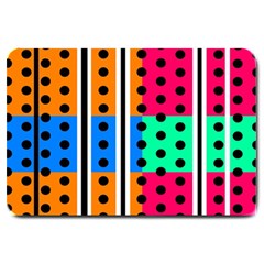 Polka Dots Two Times 5 Black Large Doormat  by impacteesstreetwearten