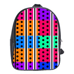 Polka Dots Two Times 5 Black School Bag (large) by impacteesstreetwearten