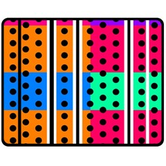 Polka Dots Two Times 5 Black Fleece Blanket (medium)  by impacteesstreetwearten