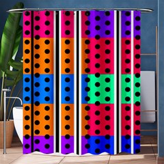 Polka Dots Two Times 5 Black Shower Curtain 60  X 72  (medium)  by impacteesstreetwearten