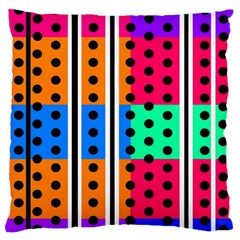 Polka Dots Two Times 5 Black Large Cushion Case (one Side) by impacteesstreetwearten