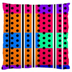 Polka Dots Two Times 5 Black Large Flano Cushion Case (one Side) by impacteesstreetwearten