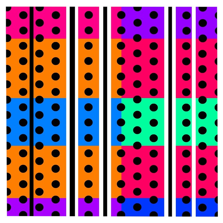 Polka Dots Two Times 5 Black Wooden Puzzle Square