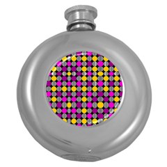 Polka Dots Two Times 4 Black Round Hip Flask (5 Oz) by impacteesstreetwearten