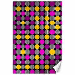 Polka Dots Two Times 4 Black Canvas 12  X 18  by impacteesstreetwearten