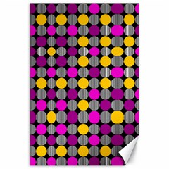 Polka Dots Two Times 4 Black Canvas 24  X 36  by impacteesstreetwearten