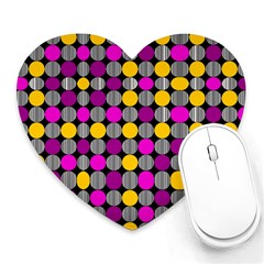 Polka Dots Two Times 4 Black Heart Mousepads by impacteesstreetwearten