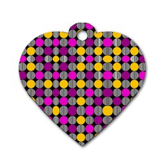 Polka Dots Two Times 4 Black Dog Tag Heart (one Side) by impacteesstreetwearten