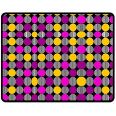 Polka Dots Two Times 4 Black Fleece Blanket (medium)  by impacteesstreetwearten