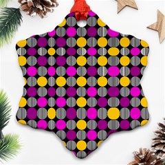 Polka Dots Two Times 4 Black Ornament (snowflake) by impacteesstreetwearten