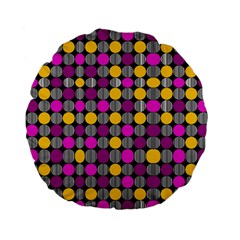 Polka Dots Two Times 4 Black Standard 15  Premium Flano Round Cushions by impacteesstreetwearten