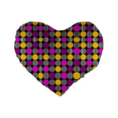 Polka Dots Two Times 4 Black Standard 16  Premium Flano Heart Shape Cushions by impacteesstreetwearten