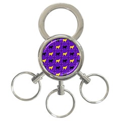 Elegant Pugs 3-ring Key Chain