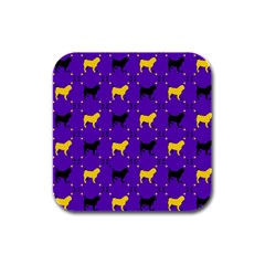 Elegant Pugs Rubber Square Coaster (4 Pack)  by ElegantGP