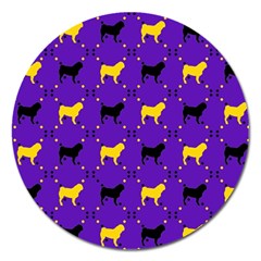 Elegant Pugs Magnet 5  (round) by ElegantGP