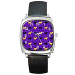 Elegant Pugs Square Metal Watch Front