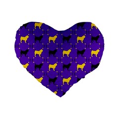 Elegant Pugs Standard 16  Premium Heart Shape Cushions by ElegantGP