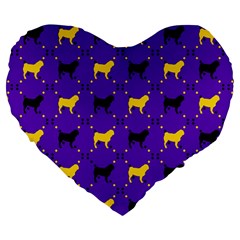 Elegant Pugs Large 19  Premium Heart Shape Cushions