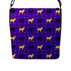 Elegant Pugs Flap Closure Messenger Bag (l) by ElegantGP