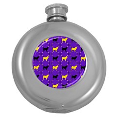 Elegant Pugs Round Hip Flask (5 Oz)