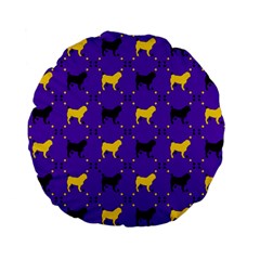 Elegant Pugs Standard 15  Premium Flano Round Cushions