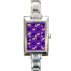 Elegant Pugs Rectangle Italian Charm Watch by ElegantGP