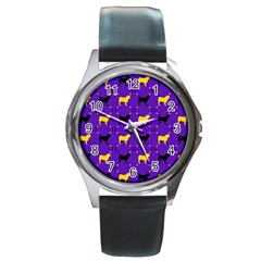 Elegant Pugs Round Metal Watch by ElegantGP