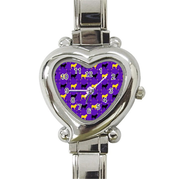 Elegant pugs Heart Italian Charm Watch