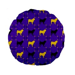 Elegant Pugs Standard 15  Premium Round Cushions by ElegantGP