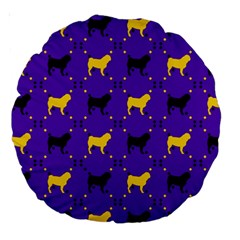 Elegant Pugs Large 18  Premium Round Cushions