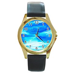 Sky 1 1 Round Gold Metal Watch by bestdesignintheworld