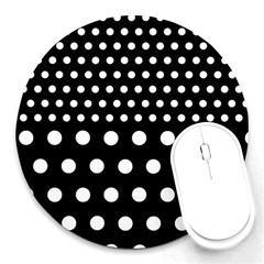 Polka Dots Two Times 11 Black Round Mousepads by impacteesstreetwearten