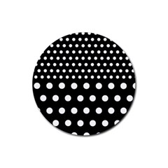 Polka Dots Two Times 11 Black Rubber Coaster (round)  by impacteesstreetwearten