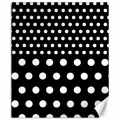 Polka Dots Two Times 11 Black Canvas 8  X 10  by impacteesstreetwearten