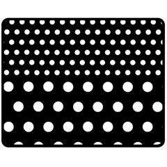 Polka Dots Two Times 11 Black Fleece Blanket (medium)  by impacteesstreetwearten