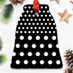 Polka Dots Two Times 11 Black Bell Ornament (two Sides) by impacteesstreetwearten