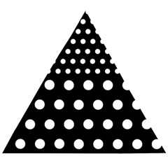 Polka Dots Two Times 11 Black Wooden Puzzle Triangle