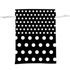 Polka Dots Two Times 11 Black  Lightweight Drawstring Pouch (xl)