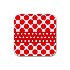 Polka Dots Two Times 9 Rubber Square Coaster (4 Pack)  by impacteesstreetwearten