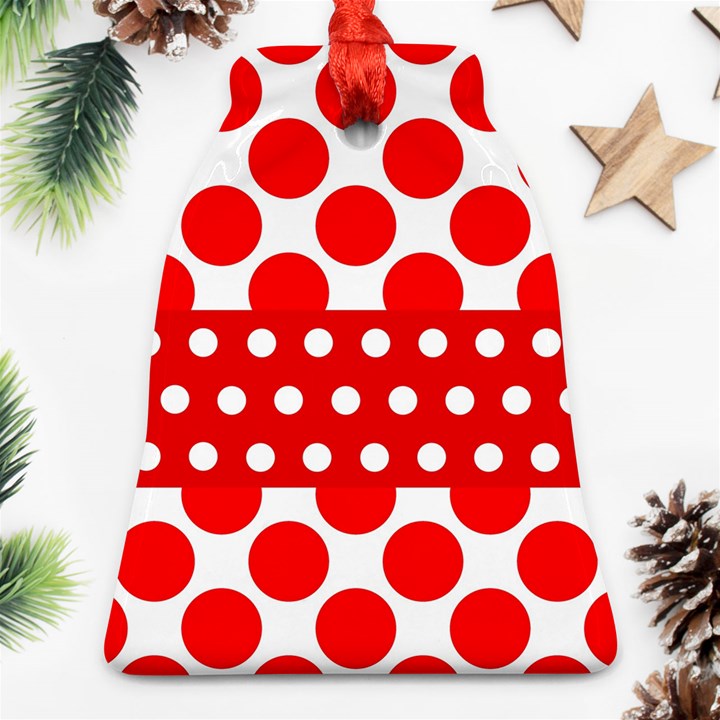 Polka Dots Two Times 9 Ornament (Bell)