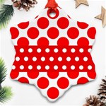 Polka Dots Two Times 9 Snowflake Ornament (Two Sides) Front