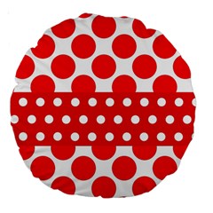 Polka Dots Two Times 9 Large 18  Premium Round Cushions by impacteesstreetwearten