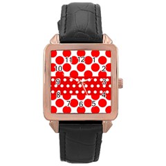 Polka Dots Two Times 9 Rose Gold Leather Watch  by impacteesstreetwearten