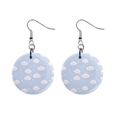 Kawaii Cloud Pattern Mini Button Earrings by Valentinaart