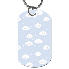 Kawaii Cloud Pattern Dog Tag (two Sides) by Valentinaart