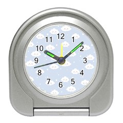 Kawaii Cloud Pattern Travel Alarm Clock by Valentinaart