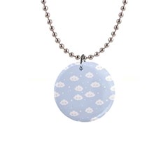 Kawaii Cloud Pattern 1  Button Necklace by Valentinaart