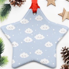 Kawaii Cloud Pattern Star Ornament (two Sides) by Valentinaart