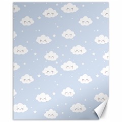 Kawaii Cloud Pattern Canvas 11  X 14  by Valentinaart